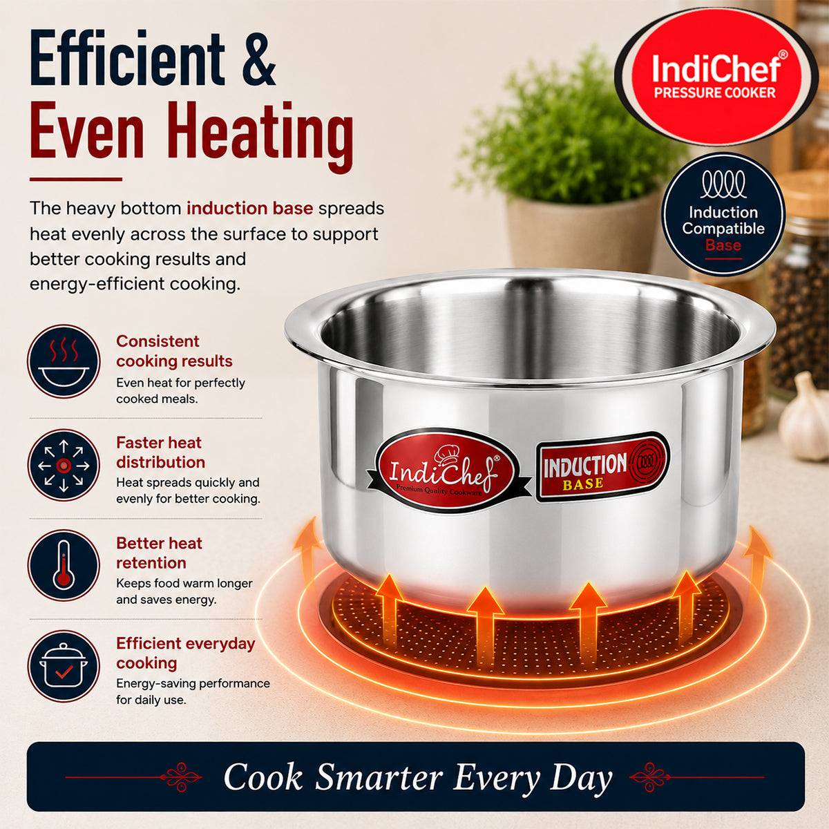 IndiChef Aluminium Tope/Bhagona | Induction Friendly