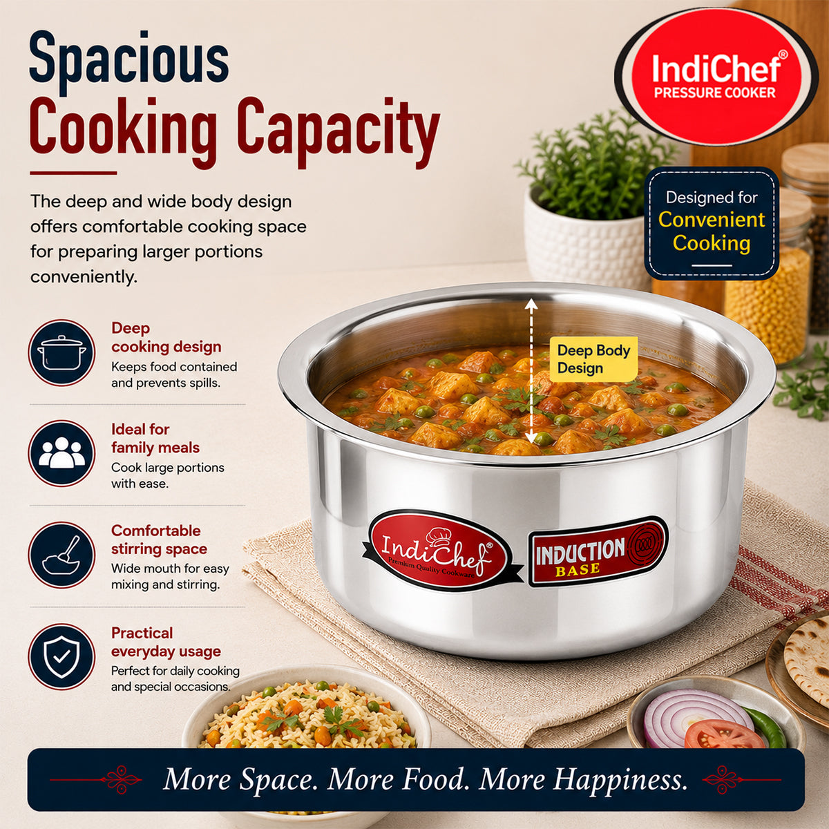 IndiChef Aluminium Tope/Bhagona | Induction Friendly