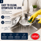 IndiChef Stainless Steel Fry Pan with Lid | Induction Friendly