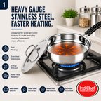 IndiChef Stainless Steel Fry Pan with Lid | Induction Friendly