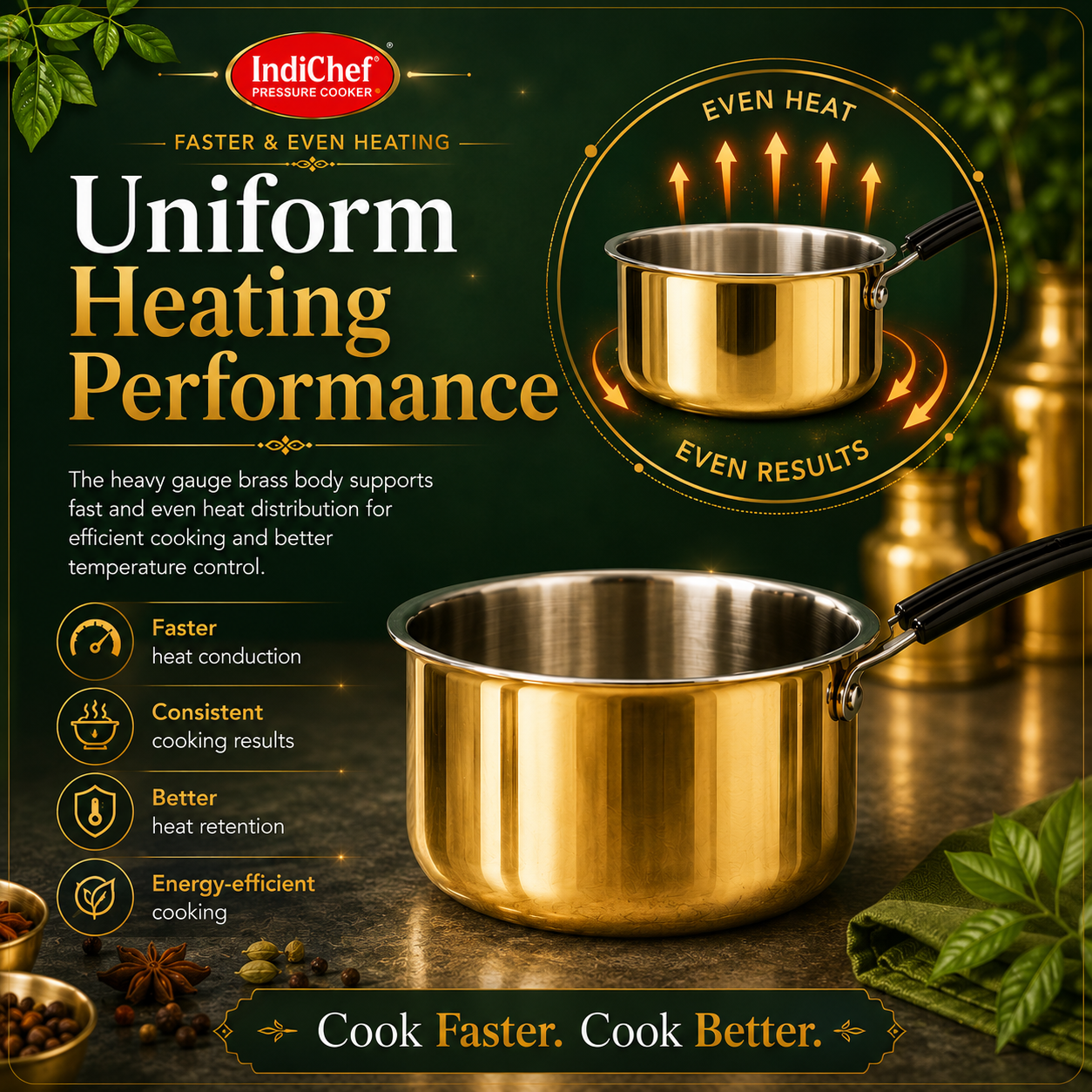 IndiChef Brass Saucepan