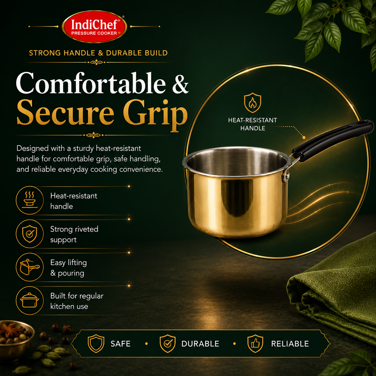 IndiChef Brass Saucepan
