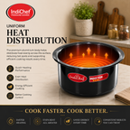 IndiChef Hard Anodised Tope/Bhagona | Induction Friendly