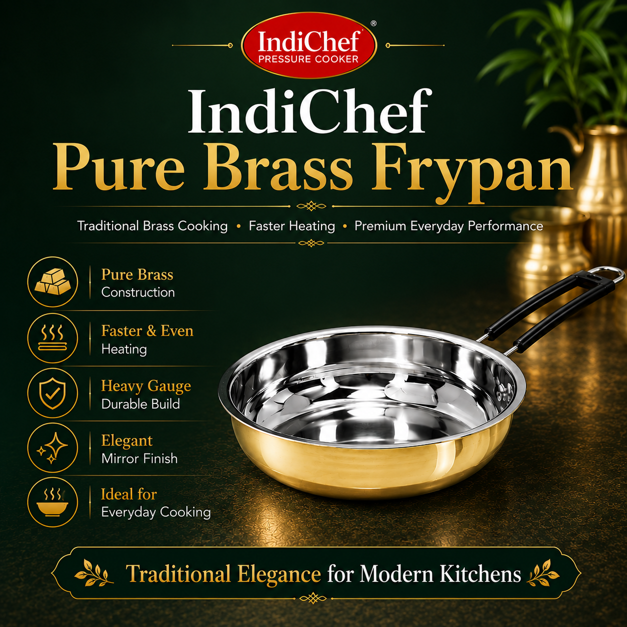 IndiChef Brass Frypan