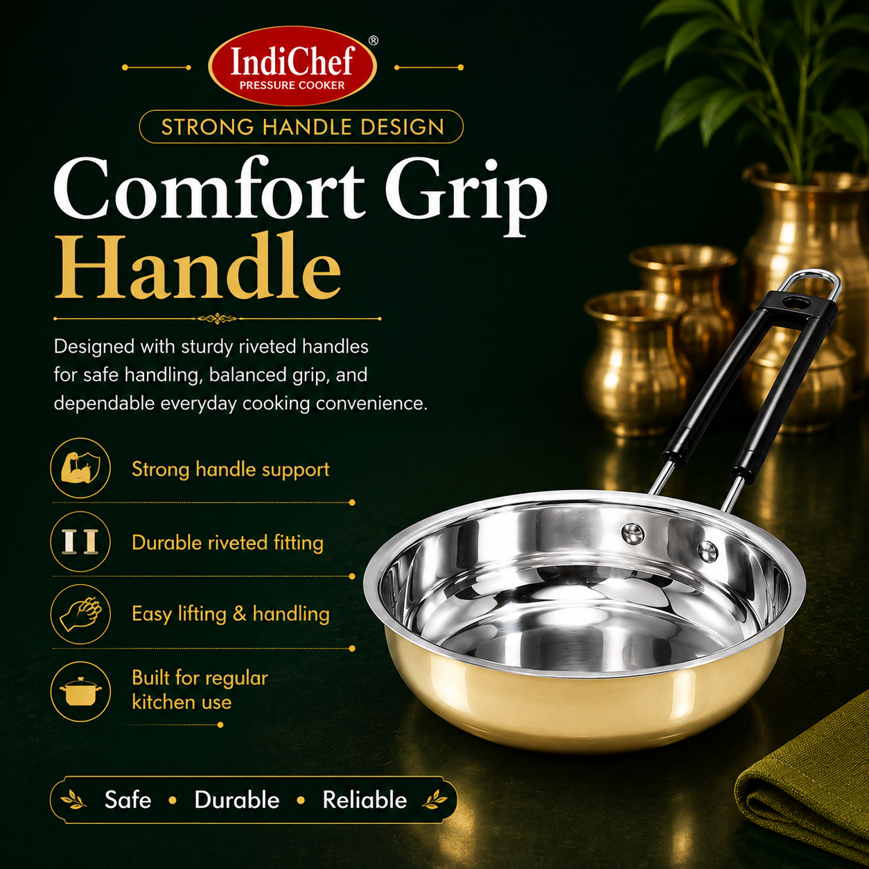 IndiChef Brass Frypan