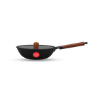 IndiChef Cast Iron Deep Frying Pan with Cover | Induction Friendly