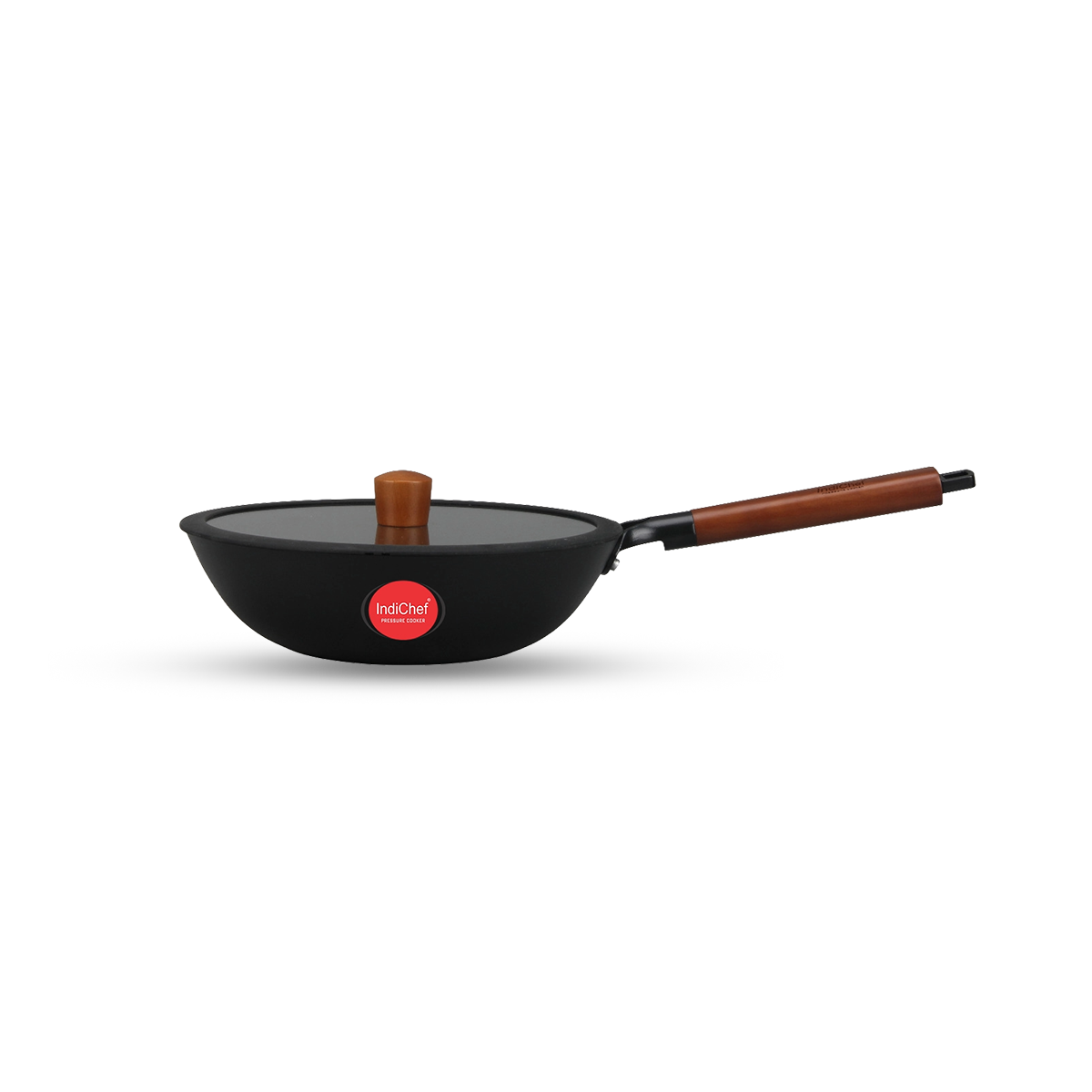 IndiChef Cast Iron Deep Frying Pan with Cover | Induction Friendly