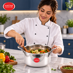 IndiChef Tri-Ply Steel Casserole | Induction Friendly
