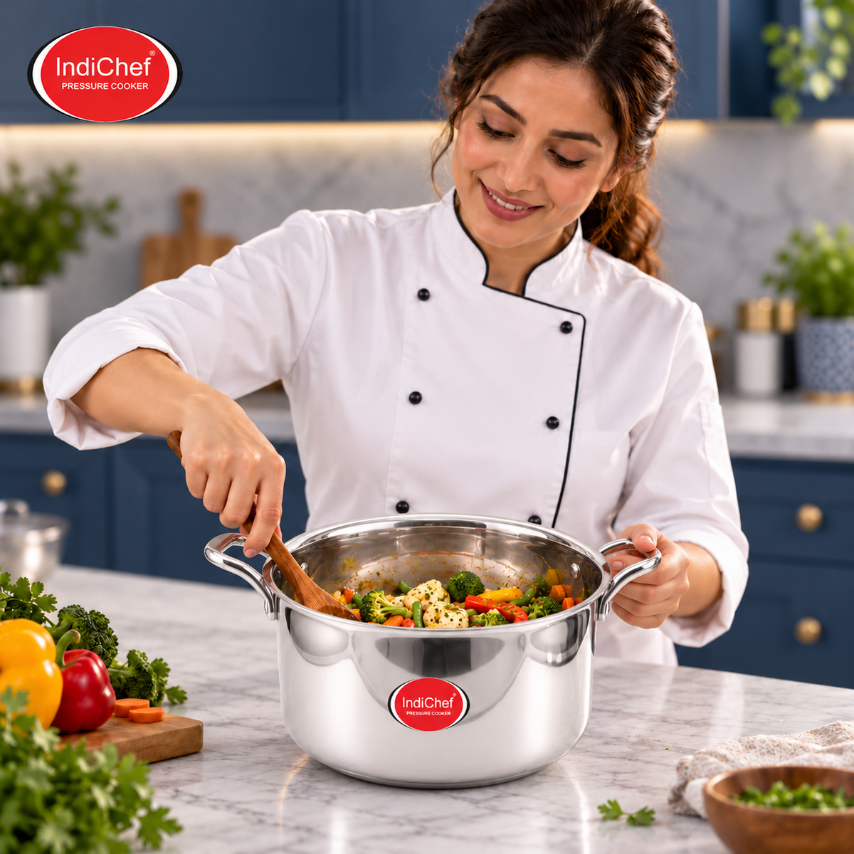 IndiChef Tri-Ply Steel Casserole | Induction Friendly