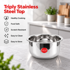 IndiChef Tri-Ply Steel Tope/Bhagona | Induction Friendly