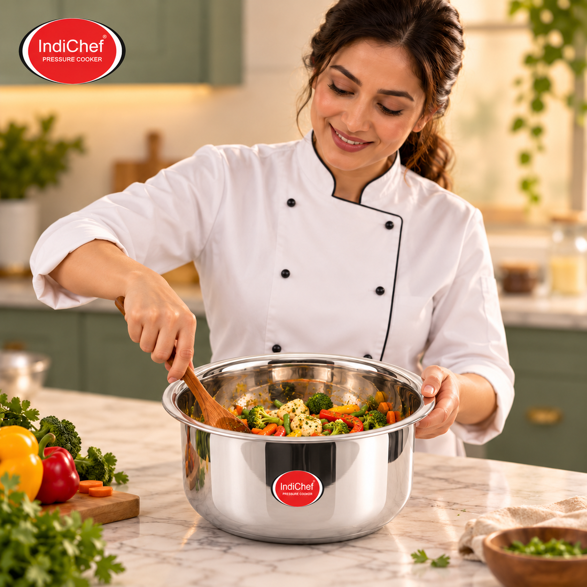 IndiChef Tri-Ply Steel Tope/Bhagona | Induction Friendly