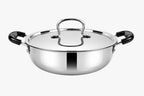 IndiChef Stainless Steel Kadahi with Lid | Induction Friendly