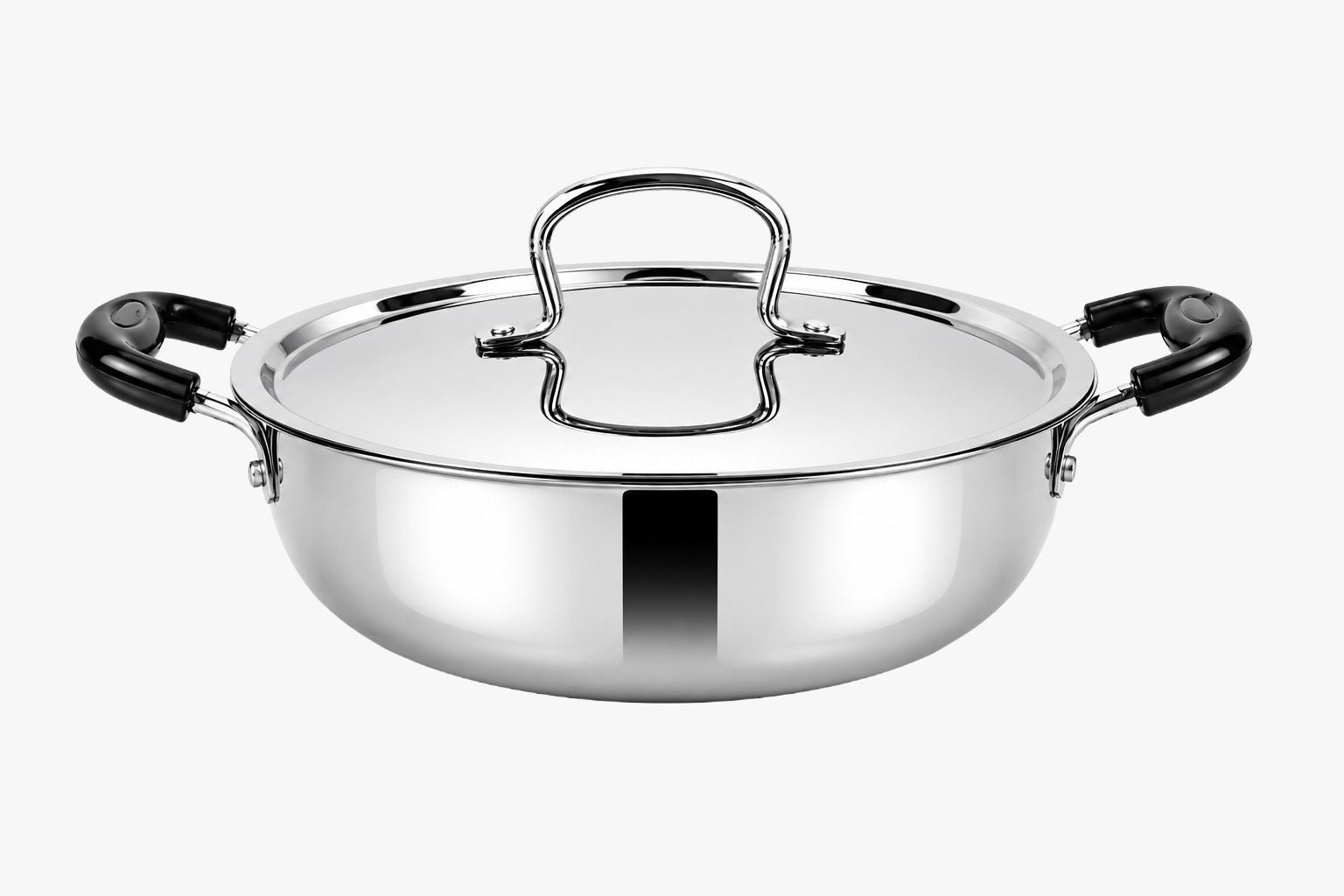IndiChef Stainless Steel Kadahi with Lid | Induction Friendly