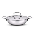 IndiChef Tri-ply Honeycomb kadahi/kadhai with Lid | Induction Friendly