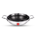 IndiChef Tri-ply Honeycomb kadahi/kadhai with Lid | Induction Friendly