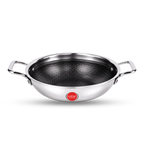 IndiChef Tri-ply Honeycomb kadahi/kadhai with Lid | Induction Friendly